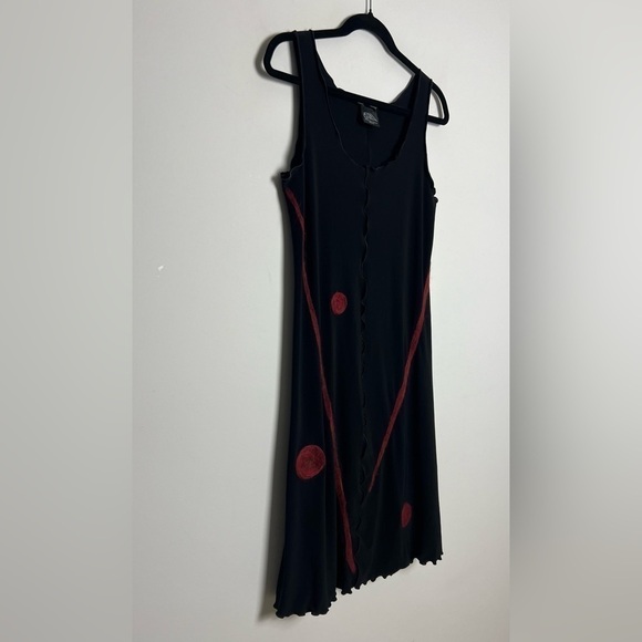 Living Out Loud With MIA Black Artsy Lagenlook Modern Sleeveless Dress Sz S - Picture 4 of 13